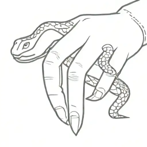 A Hand With A Snake Wrapped