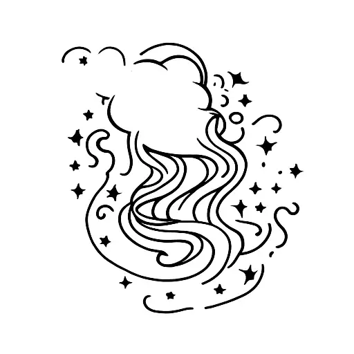 A Minimalist Tattoo Of A Smoke Cloud Shaped Like A Magical Spell From Harry Potter