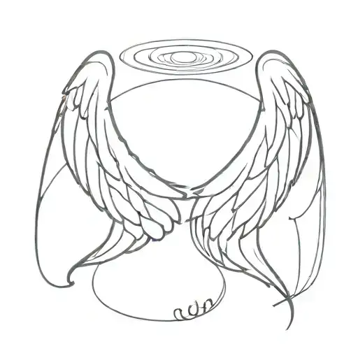 Design A Minimalist Tattoo Of An Angel Wings With Rauw Alejandro's Name Subtly Integrated