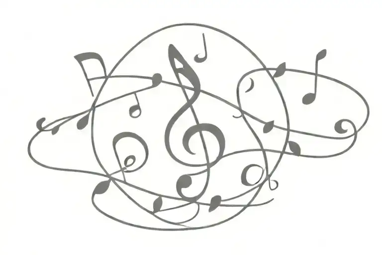 Black Band With Musical Notes