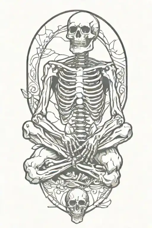 Skeleton Meditating