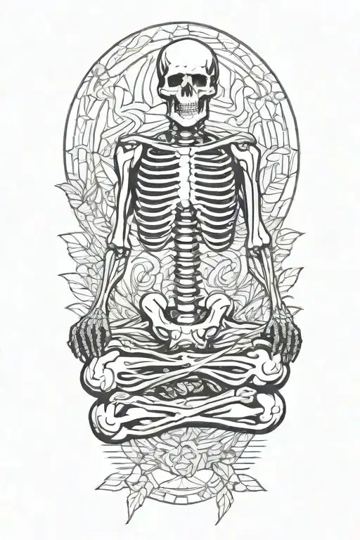 Skeleton Meditating