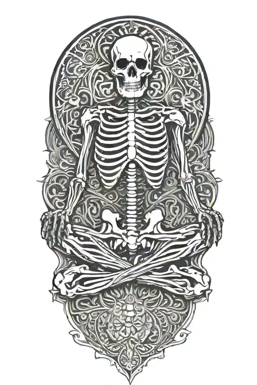 Skeleton Meditating