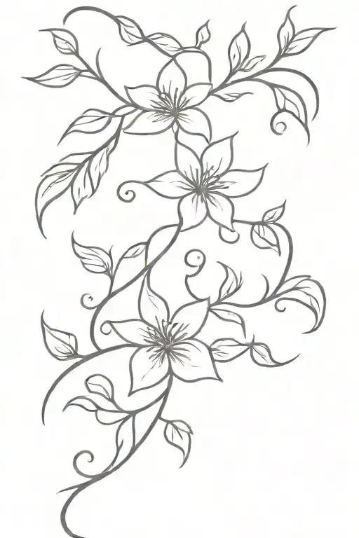 Flowers Vine Thin Long