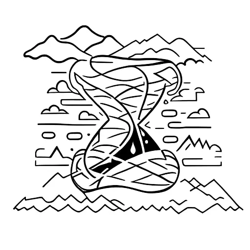 Hourglass And Mountains