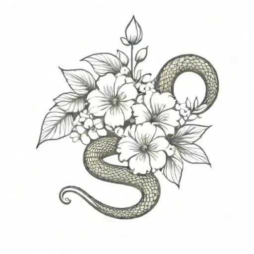 Snake With Flower Patterns