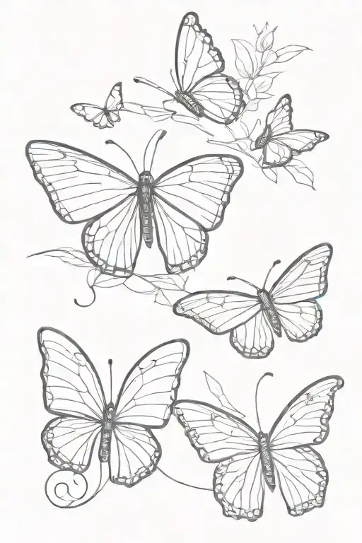 1 Butterfly Line Drawing