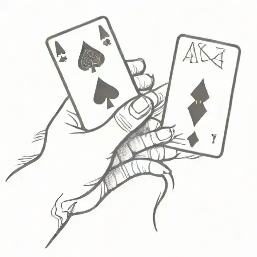 Holding Hand With An Ace Of Spades Card