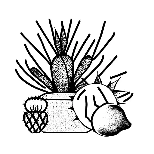 Cactus And Lemon And Lion