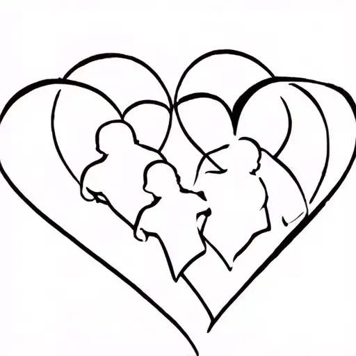 5 Interlocking Hearts Symbolizing Mother And Children