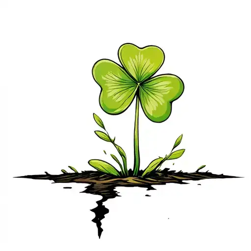 Shamrock Growing From A Crack