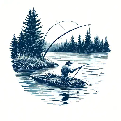 Steel Head Fishing On The River Bank