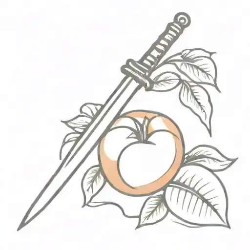 Peach Fruit With Sword
