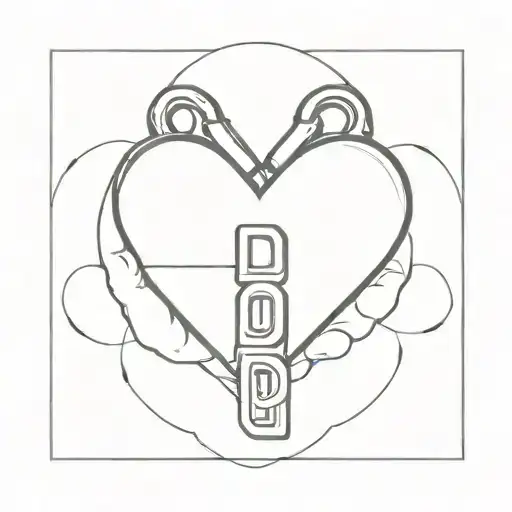 The Word David Connected With A Simple Heart Shaped Lock