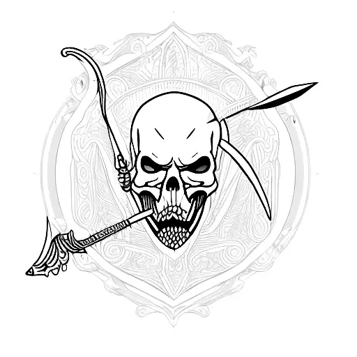 Grim Reaper Holding The Scales Of Justice