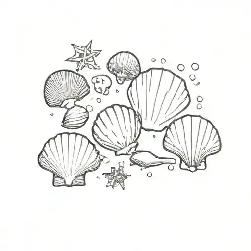 Snow On The Beach Elements Like Seashells