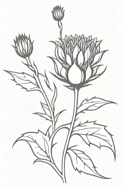 Small Black And White Thistle Flower