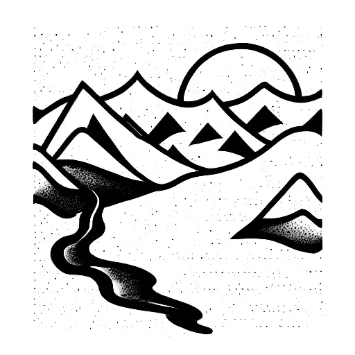 Mountain River Scene