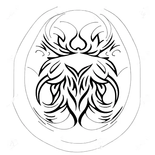 A Singing Phoenix In Blackwork Style