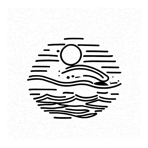 Rock Sticking Out Of The Water In The Ocean