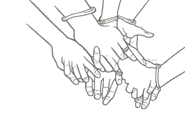 4 Friends Holding Hands