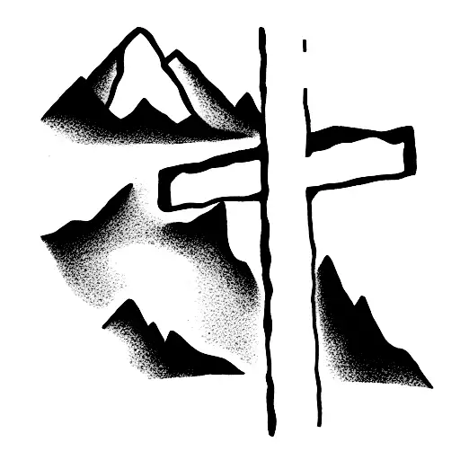 Jesus Carrying The Cross Up Mountains