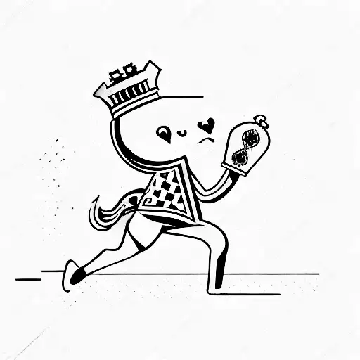 A Chess Piece Running A Marathon
