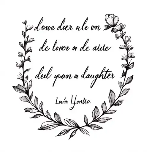 Something Written In Latin About Love To Mother And Daughter With Flowers And Little