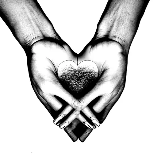 Mother And Daugher Hands Holding A Heart