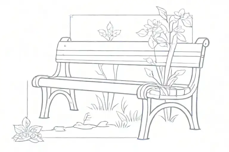 Park Bench Mini Tattoo Design