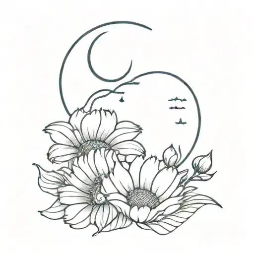 Moon With Chrysanthemum And Carnation