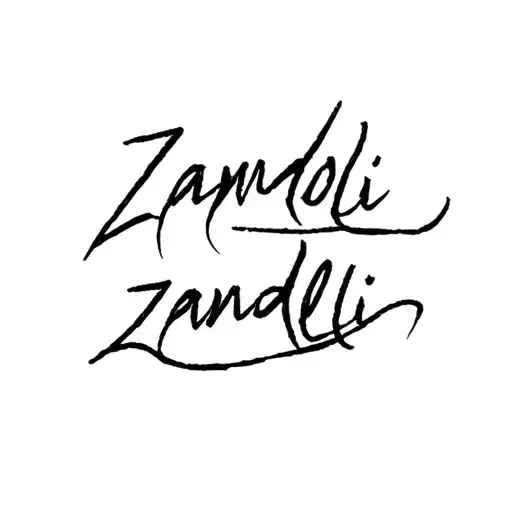 Turtle Palm With The Word Zanndoli Written In Fine Writing
