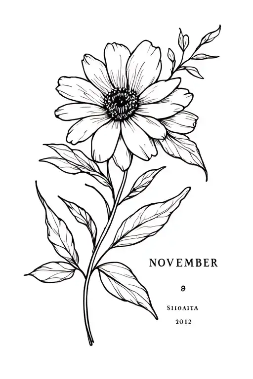 November Birth Flower With Date