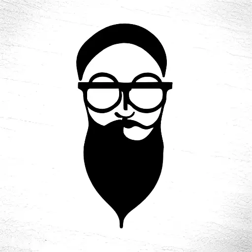 Bearded Man With Black Glasses