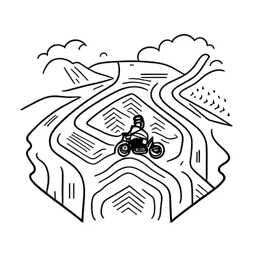 Motorcycle Riding Through A Country Road