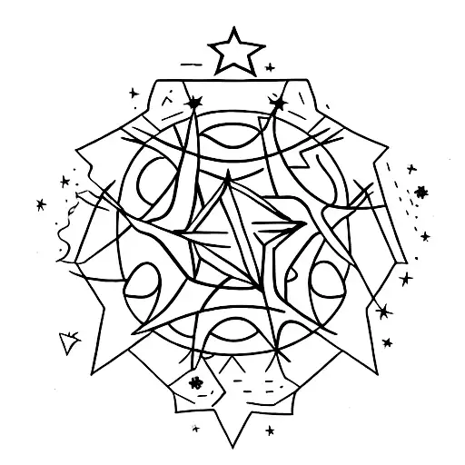 A Delicate Star-shaped Scar Surrounded By Smaller Stars