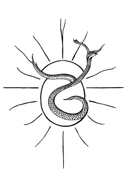 Snake And Sun Shining