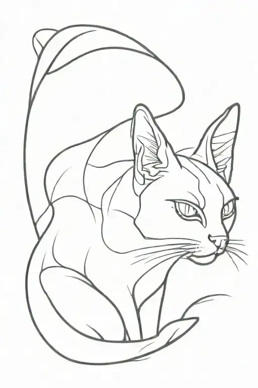 Black Cat Tattoo Design
