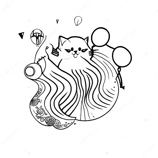 Cat In A Hot Air Baloon