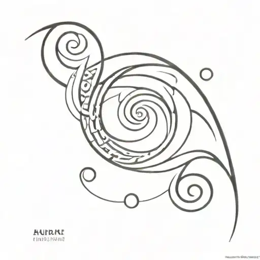 Abstract Spiral Design Incorporating Maori Style Elements