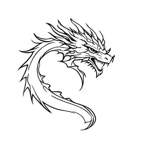 Stencil Of Western Dragon