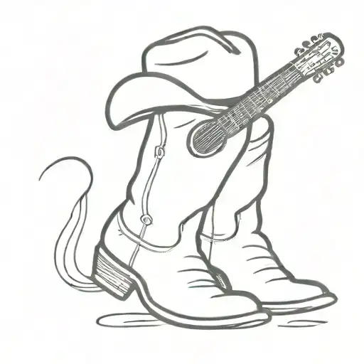 Guitar & Cowboy Boot