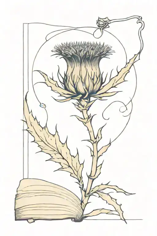 Thistle Growing Out Of An Old Book