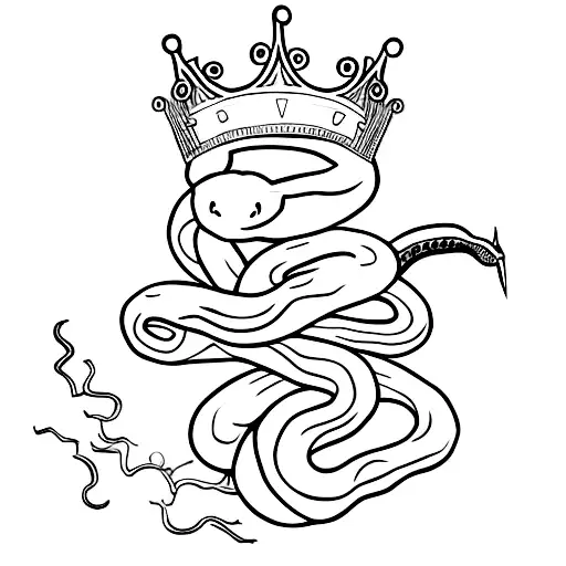 Snake With Crown Sword And Blood