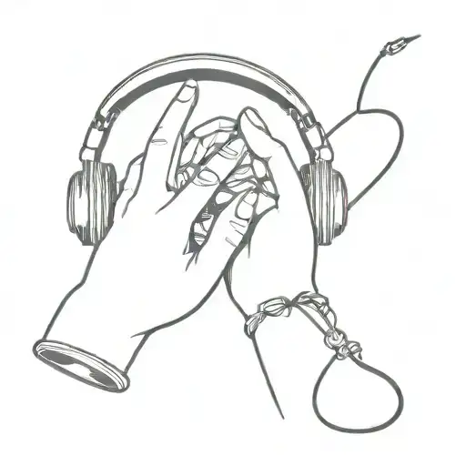 Book With Hands Painting Its Nails With Headphones Listening To Music