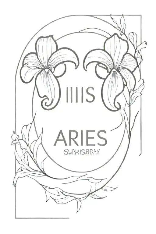 Aries Astrological Sign With First Name Iris