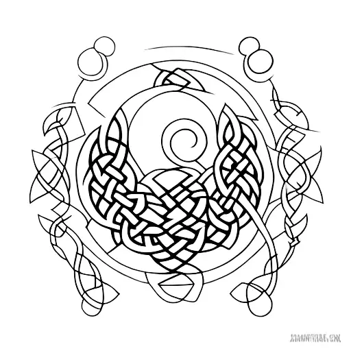 Moon Phases Composed Of Celtic Graphics