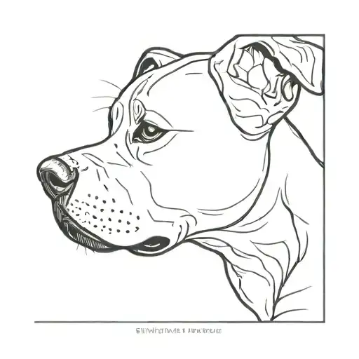Line Tattoo Of Side Of Dogs Face