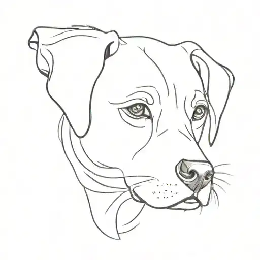 Line Tattoo Of The Side Of A Dogs Face