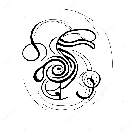 A Minimalist Tattoo Of A Musical Note With A Galaxy Pattern Inside